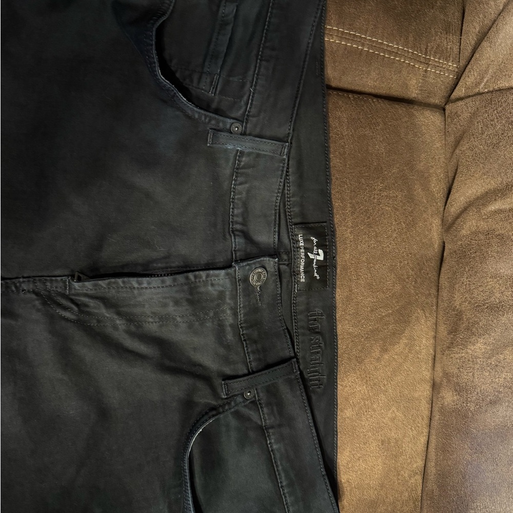 7 For All Mankind Dark Gray Slim Straight Jeans